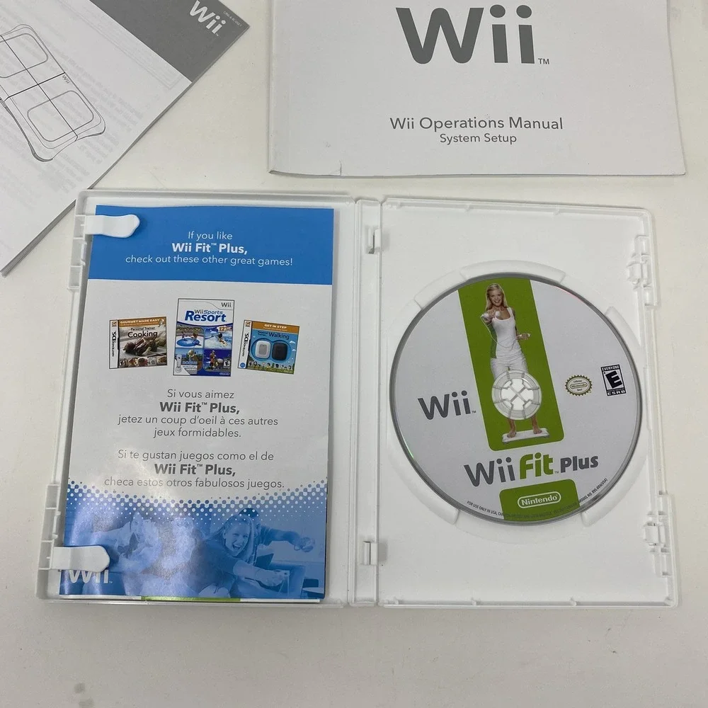 Wii Fit Plus Nintendo DVD + Balance Board Operations Manual System Setup